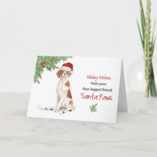 Tarjeta Navidades británicos de perro en el gracioso Santa