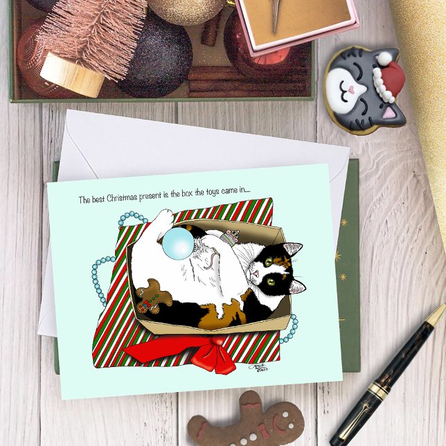 Tarjeta Navidades Caja de juguetes gato (Subido por el creador)