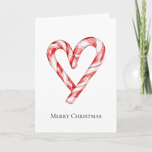 Tarjeta Navidades Candy Cane Heart (Anverso)