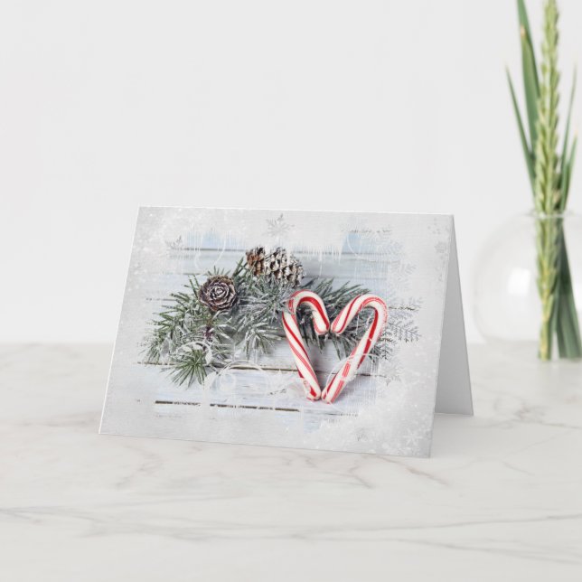 Tarjeta Navidades Candy Cane Heart (Anverso)