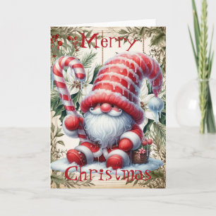 Tarjeta Navidades Candy Cane Icing Gnome
