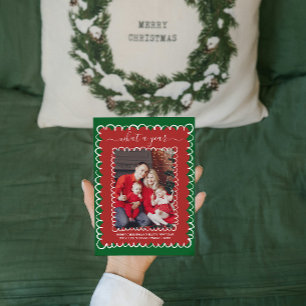 Tarjeta Navidades caprichosos de Collage de fotos de qué a