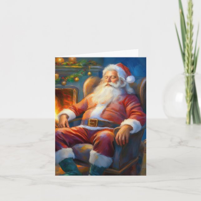Tarjeta Navidades Card Sleeping Santa (Anverso)