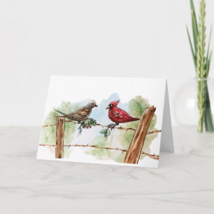 Tarjeta Navidades cardenales de Texas