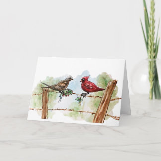 Tarjeta Navidades cardenales de Texas