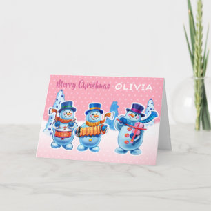 Tarjeta Navidades cargan nombres personalizados músicos de