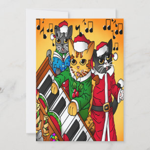 Tarjeta Navidades Carol Cats