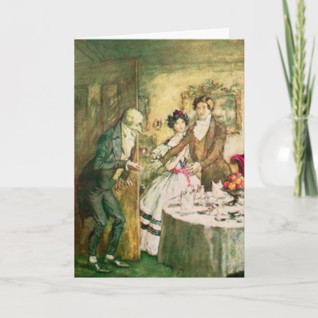 Tarjeta Navidades Carol Scrooge Dickens Navidades (Anverso)