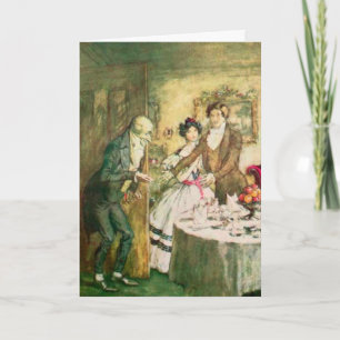 Tarjeta Navidades Carol Scrooge Dickens Navidades