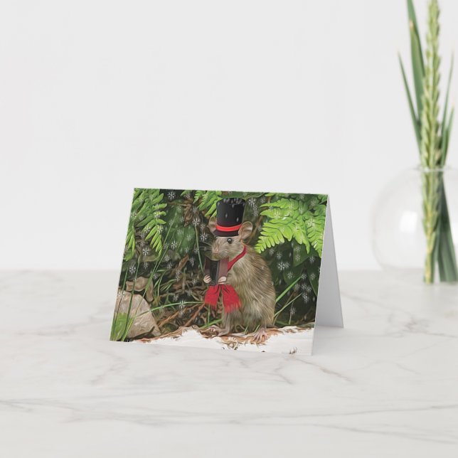 Tarjeta Navidades Carolero del ratón (Anverso)