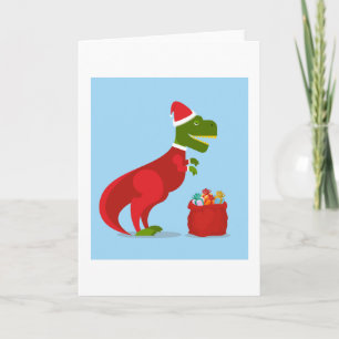 TARJETA NAVIDADES CARTAS DINOSAURIAS CON SUSTITUTO PARA NI