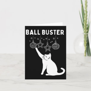 Tarjeta Navidades Cat Ball Buster Xmas Ornamentos Gracioso
