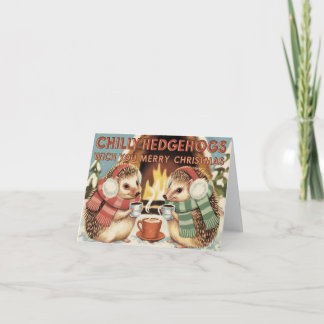 Tarjeta Navidades Chilly hedgehog