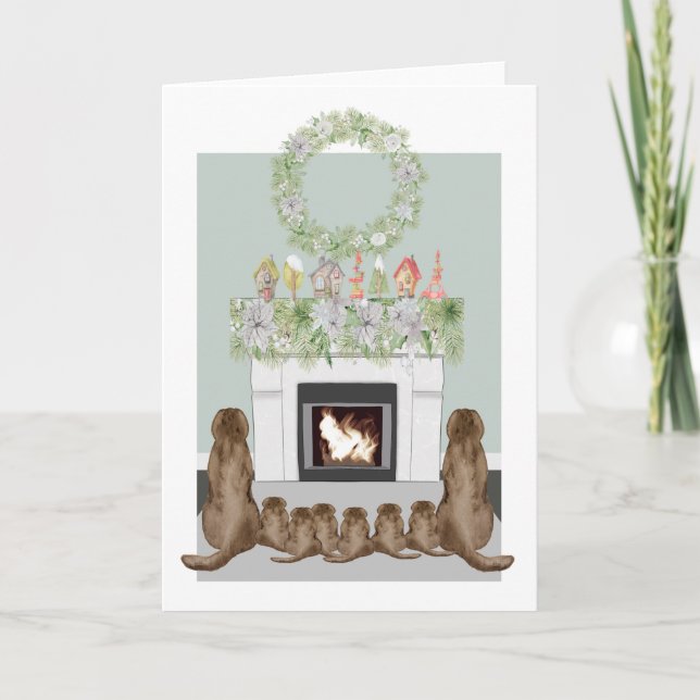 Tarjeta Navidades Choc Labrador (Anverso)