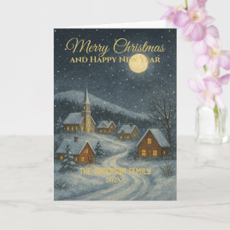 Tarjeta Navidades clásicos de nombres familiares de pueblo