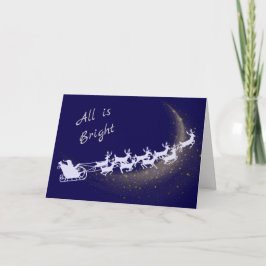 Tarjeta Navidades cometas Silver Santa y Sleigh Star