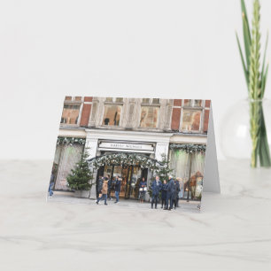 Tarjeta Navidades Comprando Knightsbridge Londres Foto del