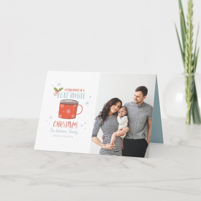 Tarjeta navidades con...furgoneta de acuarela vintage (Anverso)