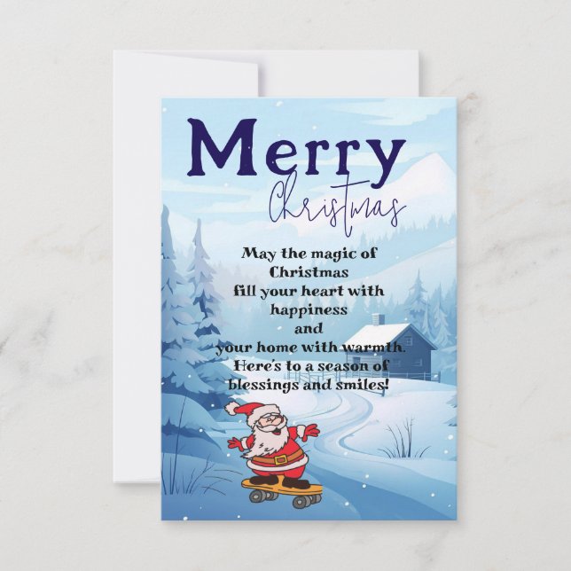 Tarjeta Navidades con Santa Claus (Anverso)