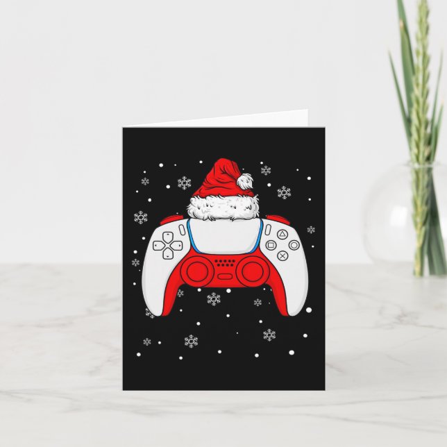 Tarjeta Navidades Controlador Santa Gamer Niños Adolescent (Anverso)