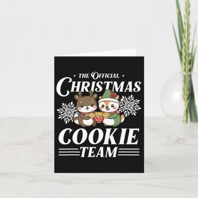 Tarjeta Navidades Cookie Baking Team divertidos X-mas Anim (Anverso)