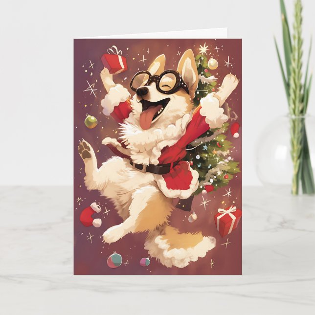Tarjeta Navidades Corgi (Anverso)