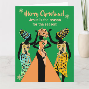 Tarjeta Navidades cristianos Inspiradores afroamericanos