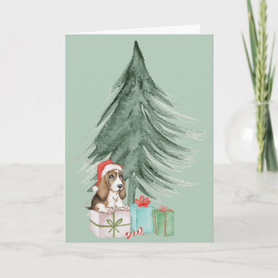 Tarjeta Navidades Cuelgan Perro En Regalo