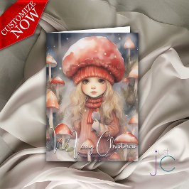 Tarjeta Navidades Cute Fiestas Toadstool Pixie