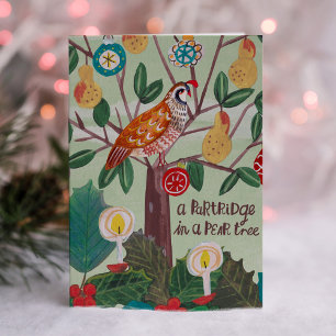Tarjeta Navidades de 12 días de Navidades Partridge Pear T