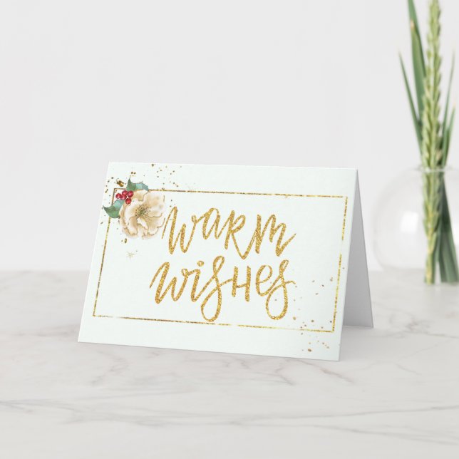 Tarjeta Navidades de acuarela contemporánea Magnolia (Anverso)