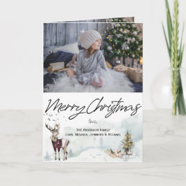 Tarjeta Navidades de acuarela de animales rústicos de Wood
