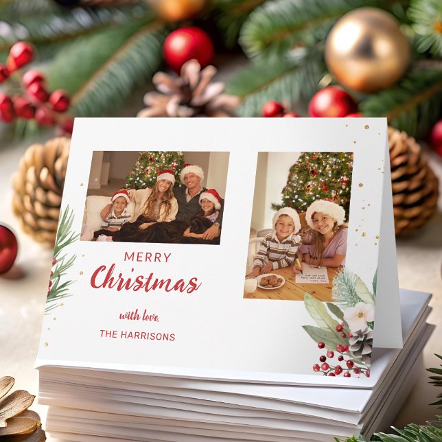 Tarjeta Navidades de acuarela moderna Botánica de dos foto (Subido por el creador)