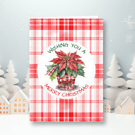 Tarjeta Navidades de acuarela Poinsettia Personalizada
