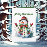 Tarjeta Navidades de acuarela snowman agregar texto<br><div class="desc">Navidades de acuarela snowman agregar tarjeta de texto (</div>