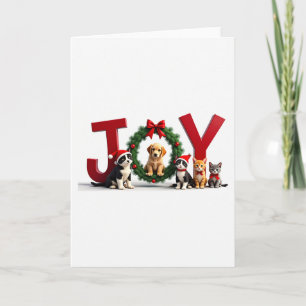 Tarjeta Navidades de Alegría de Mascota Cuidadoso Cargan V