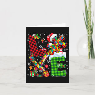Tarjeta Navidades de amor Autismo Conciencia Santa Puzzle 