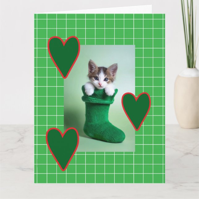 Tarjeta Navidades de amor y corazón (Anverso)