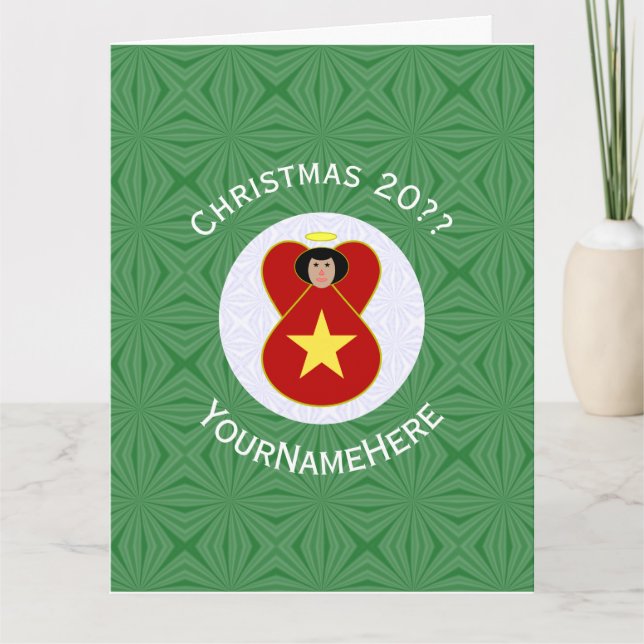 Tarjeta Navidades de Angel de Bandera Vietnamita personali (Anverso)