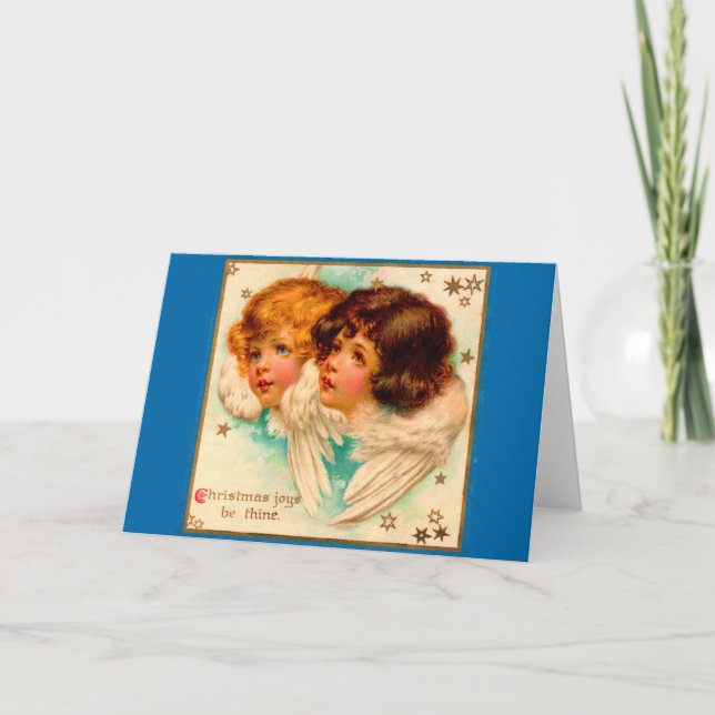 Tarjeta Navidades de ángeles de Victoria Joys Be Thine (Anverso)