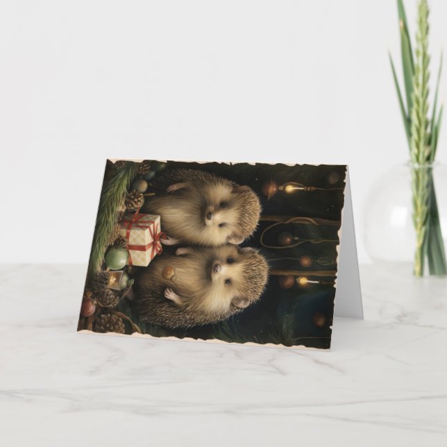 Tarjeta Navidades de animales de la selva Cute Woodland sa (Anverso)