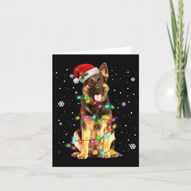 Tarjeta Navidades de árbol de pastores alemanes dulces nav (Anverso)