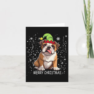 Tarjeta Navidades de árbol de perros Bulldog inglés dulces