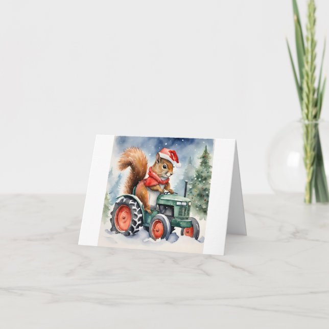 Tarjeta Navidades de ardilla (Anverso)