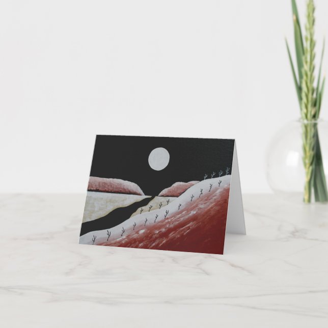 Tarjeta Navidades de arte folclórico del suroeste de Cactu (Anverso)