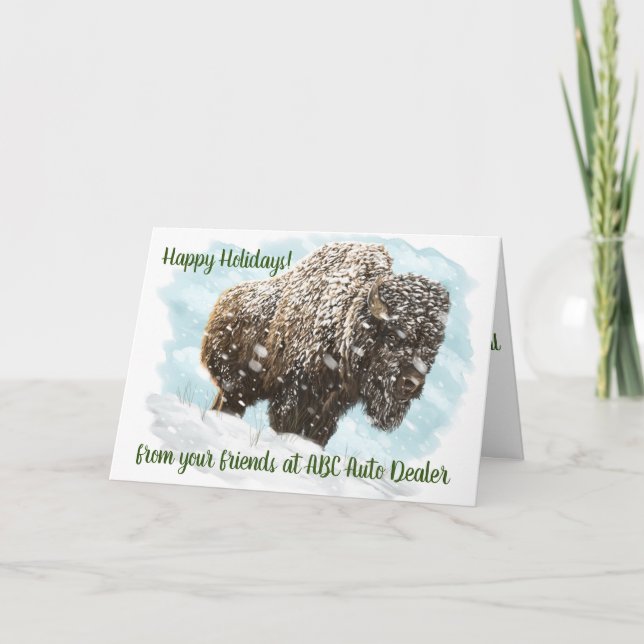 Tarjeta Navidades de Arte Occidental, Bison (Anverso)