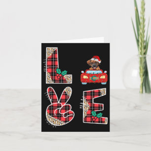 Tarjeta Navidades de autos rojos de Love Dog Boxer
