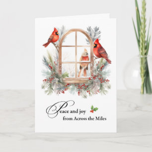 Tarjeta Navidades de Aves Cardenales de las Millas