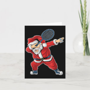 Tarjeta Navidades de Badminton Dabbing Santa Claus con Shu