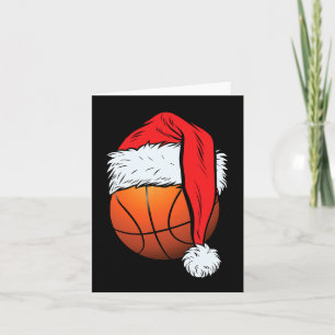 Tarjeta Navidades de baloncesto Ball Santa Hat Xmas